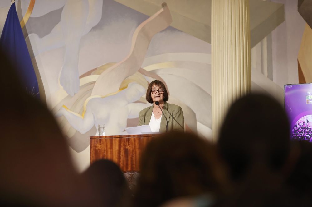 La Rectora Rosa Devés ratificó el compromiso de la Universidad de Chile "con una educación fundada en los derechos humanos y el fomento de una convivencia basada en el pleno respeto a esos derechos".